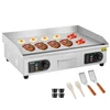 Image de VEVOR Plancha Électrique 65,5x40 cm, Plaque à Snacker Électrique 4000 W, pour Barbecue Restaurant Bar, Plaque de Cuisson Lisse Température Réglable 50-300 °C, avec 2 Spatules et 2 Brosses (SANS PRISE)
