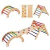 Image de VEVOR Kit Triangle d'Escalade Montessori 5-en-1, Échelle d’Escalade pour Enfants en Bois Grande Taille, Aire de Jeux Intérieure Triangle avec Rampe Arc, Kit Pikler pour Tout-petits 1-3 Ans, Coloré