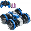 Image de VEVOR Voiture Télécommandée Amphibie, 2,4 GHz 12 km/h, Voiture RC Étanche 4WD Tout-Terrain pour Enfants, Voiture Cascadeuse Rotative à 360°, Jouet de Piscine pour Garçons Filles 6 Ans et Plus, Bleu