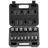 Image de VEVOR Coffret Douilles à Chocs 3/8 pouce Métrique 7-20 mm, Kit pour Clé à Cliquet 14PCs, en Acier Allié Cr-Mo, 6 Pans, Marquages de Taille Faciles à Lire, pour la Réparation Automobile, Atelier
