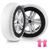 Image de VEVOR Chaussettes à Neige pour Pneus Épaisses 2PCs Taille L, Chaînes à Neige Textiles en Fibre de Polyester avec Sangles Élastiques, Dispositifs Textiles de Traction pour Voiture, SUV, Pick-up