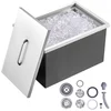 Image de VEVOR Bac à Glace Encastrable 43,5 L 558x430x306 mm Boîte Isotherme pour Glace avec Couvercle en Inox Alimentaire Conservateur à Glaçons pour Boissons Bières Fraîches Cuisine Extérieure Bar Domicile