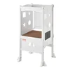 Image de VEVOR Tour Observation Enfant Charge 56,75 kg Tour Apprentissage Montessori Pliable Bois Massif 3 Hauteurs Filet Sécurité pour Tout-petits, Chambre à Coucher, Salle de Bain, Comptoir de Cuisine, Blanc