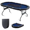 Image de VEVOR Table de Poker Pliable 214 cm pour 10 Joueurs Table de Casino Blackjack Texas Holdem avec Rails Rembourrés et Porte-Gobelets en Acier Inoxydable Table de Jeu de Cartes Jeu de Société Maison
