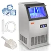 Image de VEVOR Machine à Glaçons Commerciale 38 kg/24 h Appareil de Préparation de Glaçons 40 Bacs à Glaçons Capacité de Stockage 12,5 kg Nettoyage Auto sans Installation Autoportant pour Maison Restaurant Bar