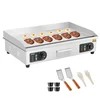 Image de VEVOR Plancha Électrique 72,5x40 cm, Plaque à Snacker 4400 W, pour Barbecue Restaurant Snack-Bar, Plaque de Cuisson en Inox, Température Réglable 50-300 °C, Surface Mi-rainurée Mi-plate (SANS PRISE)