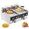 Image de VEVOR Friteuse Électrique Commerciale, Friteuse à Huile de Comptoir 3000 W, 2 Cuves en Inox de 8,5 L, avec 2 Paniers à Frire, Température et Temps Réglable, pour Poulet Frit Snack-Bar Restaurant