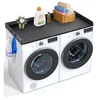 Image de VEVOR Comptoir pour lave-linge et sèche-linge, 137x70 cm, surface de comptoir en bois, dessus résistant à l'eau, avec coussinets antidérapants, pour organisation et rangement de la buanderie, noir