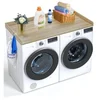 Image de VEVOR Comptoir pour lave-linge et sèche-linge, 137 x 70 cm, surface de comptoir en bois, résistant à l'eau, avec coussinets antidérapants, pour organisation et rangement de la buanderie, couleur chêne