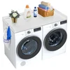 Image de VEVOR Comptoir pour lave-linge et sèche-linge, 137x70 cm, surface de comptoir en bois, dessus résistant à l'eau, avec coussinets antidérapants, pour organisation et rangement de la buanderie, blanc