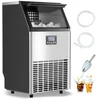 Image de VEVOR Machine à Glaçons Autonome, Capacité de Production 68 kg/24 h et Capacité de Stockage de 15 kg, 45 Glaçons en 15 Minutes, Affichage Numérique LED et Fonction Autonettoyante, pour Bar, Bureau