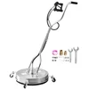Image de VEVOR Nettoyeur de surface pour nettoyeur haute pression 558 mm, accessoire nettoyeur sol en acier inox sur roues, 310 bar max. connecteur 0,95 cm 2 buses pulvérisation double poignée pour béton patio