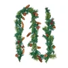 Image de VEVOR Guirlande de Noël, 2,7 m, Guirlande de Pin Artificiel Lumineuse, Décoration de Noël Verte, avec Baies Rouges, Pommes de Pin, pour Manteau de Cheminées, Cheminées, à Suspendre, à Poser, Couronnes