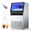 Image de VEVOR Machine à Glaçons Commerciale 59 kg/24 h, Appareil de Préparation de Glaçons avec Capacité de Stockage de 15 kg, 45 Cubes par Cycle, avec Écran LED et Nettoyage Automatique, Restaurant Bar