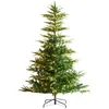 Image de VEVOR Sapin de Noël Artificiel, 1,98 m, Arbre de Noël Pré-éclairé avec 350 Lumières LED Blanc Chaud, 900 Pointes de Branches, Base en Métal pour Décoration d'Intérieur de Fêtes de Noël, Bureau, Maison