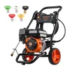 Image de VEVOR Nettoyeur haute pression à essence, 3400 PSI, laveuse haute pression à gaz, 10 L/min, avec pompe en aluminium, pistolet pulvérisateur, rallonge et 5 buses pour voiture, maison, allée, vertical