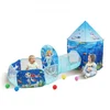 Image de VEVOR Tente tunnel de jeu 3 en 1 enfants, panier de basket, maison de jeu pop-up intérieure/extérieure sac de transport sangles de serrage, cadeaux pour garçons, filles, bébés, tout-petits, bleu océan