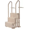 Image de VEVOR Escalier de Piscine en Plastique avec 2 Rampes, 3 Marches Antidérapantes, Capacité de Charge 181,4 kg, pour Piscines Creusées Hors Sol 91,4-122 cm, Terrasse, Maison, Intérieur, Extérieur, Taupe