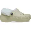 Image de Crocs Classic Platform Fuzz Lined Sabots Femmes Bone 38 212854-2Y2-W8