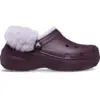 Image de Crocs Classic Platform Fuzz Lined Sabots Femmes Plush Plum 36 212854-5CQ-W6