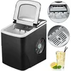 Image de VEVOR Machine à Glaçons 12kg en 24 Hrs 9 Glaçons en 6-10 Min 2 Tailles de Glaçons 110W Machine Professionnel Portable Réservoir d'Eau 2,2L Écran LED Silencieuse avec Pelle à Glace Panier, Noir Blanc