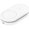 Image de Socle de recharge 2-en-1 Qi2 aimanté et pliable, secteur inclus avec câble USB-C de 1,5m, 15W, blanc.