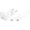 Image de secteur USB-C Power Delivery 30W Blanc + 2 câbles USB-C Blanc pour smartphone et tablettes