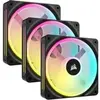 Image de CORSAIR QX RGB Series, iCUE LINK QX120 RGB, 120mm Magnetic Dome RGB Fan, Triple Fan Kit