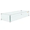 Image de VEVOR Pare-vent pour Foyer à Gaz, 965x267x152 mm Pare-vent en Verre Trempé pour Brasero Écran de Protection Rectangulaire Pare-flamme Coupe-vent Stable Épaisseur 8 mm avec Support de Coin Dur et Pieds