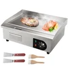 Image de VEVOR Plancha Électrique 54x30 cm 3 kW Plaque à Snacker Électrique Commerciale Plaque de Cuisson en Fer Antiadhésive Température Réglable 50-300 °C Nettoyage Facile pour Barbecue Restaurant Snack-Bar
