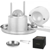 Image de VEVOR Presse à Glaçons Sphères de 61 mm Moule à Glaçon Rond en Alu Bac à Glaçons Ronds avec Pince Fabrication Rapide de Glaçons Boules pour Boissons Cocktails Whisky Café Soirées Pyjama Bars Argenté