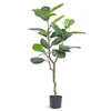 Image de VEVOR Arbre Artificiel 121 cm Plante Artificielle PE Haut Figuier Lyre Faux Arbre Vert Pot 150x125 mm Décoration de Style Fausse Plante pour Maison Bureau Hôtel Centre Commercial Intérieur Extérieur