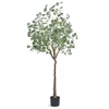 Image de VEVOR Arbre Artificiel 181 cm Plante Artificielle PE Haut Eucalyptus Faux Arbre Vert avec Pot 170x145 mm Décoration de Style Fausse Plante pour Maison Bureau Centres Commerciaux Intérieur Extérieur