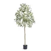 Image de VEVOR Arbre Artificiel 155 cm Plante Artificielle PE Haut Olivier Faux Arbre Vert avec Pot 150x125 mm Décoration de Style Fausse Plante pour Maison Bureau Hôtel Centres Commerciaux Intérieur Extérieur