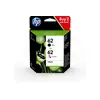 Image de HP 62 Pack de 2 Cartouches d'Encre Noire et Trois Couleurs Authentiques (N9J71AE)