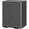 Image de HOMCOM Poubelle de cuisine en acier inoxydable à 2 compartiments 2 x 20 L Pédale Couvercles à fermeture douce et seau amovible Noir