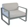 Image de Fauteuil Bellevie Gris Flanelle en Aluminium Métal / Tissus