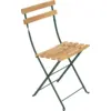 Image de Lot de 2 Chaises Pliantes Bistro Naturel en Acier et en Bois Métal