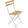 Image de Lot de 2 Chaises Pliantes Bistro Naturel en Acier et en Bois Métal