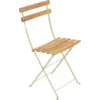 Image de Lot de 2 Chaises Pliantes Bistro Naturel en Acier et en Bois Métal
