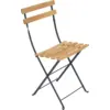 Image de Lot de 2 Chaises Pliantes Bistro Naturel en Acier et en Bois Métal