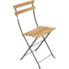 Image de Lot de 2 Chaises Pliantes Bistro Naturel en Acier et en Bois Métal
