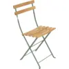 Image de Lot de 2 Chaises Pliantes Bistro Naturel en Acier et en Bois Métal