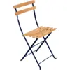Image de Lot de 2 Chaises Pliantes Bistro Naturel en Acier et en Bois Métal