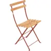 Image de Lot de 2 Chaises Pliantes Bistro Naturel en Acier et en Bois Métal