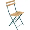 Image de Lot de 2 Chaises Pliantes Bistro Naturel en Acier et en Bois Métal