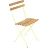 Image de Lot de 2 Chaises Pliantes Bistro Naturel en Acier et en Bois Métal