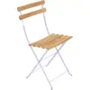 Image de Lot de 2 Chaises Pliantes Bistro Naturel en Acier et en Bois Métal