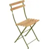 Image de Lot de 2 Chaises Pliantes Bistro Naturel en Acier et en Bois Métal