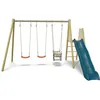 Image de Portique en bois - 3 agres avec toboggan - AMILY - ALEO BY TRIGANO